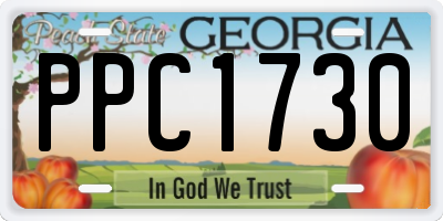 GA license plate PPC1730