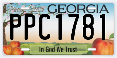 GA license plate PPC1781