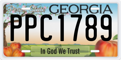GA license plate PPC1789
