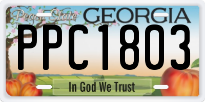 GA license plate PPC1803