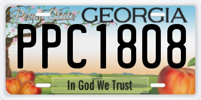 GA license plate PPC1808