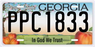 GA license plate PPC1833