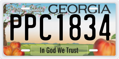 GA license plate PPC1834