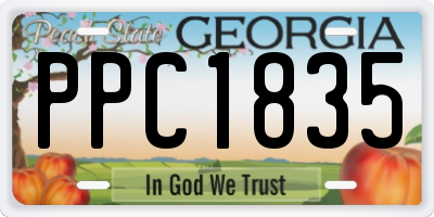 GA license plate PPC1835