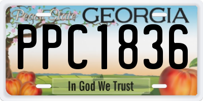 GA license plate PPC1836