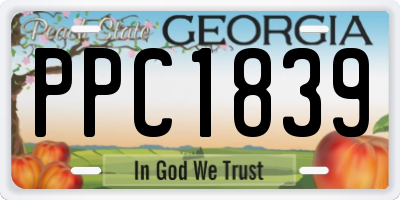 GA license plate PPC1839