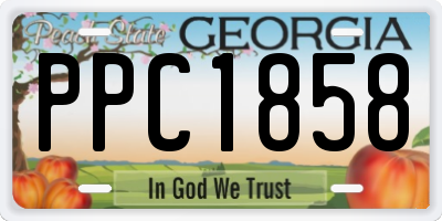 GA license plate PPC1858