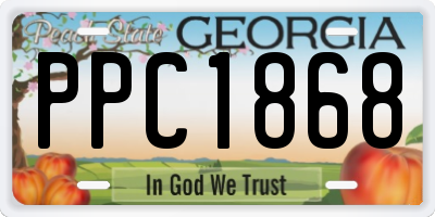 GA license plate PPC1868