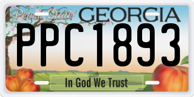 GA license plate PPC1893