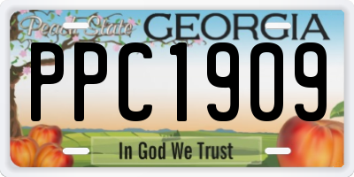 GA license plate PPC1909