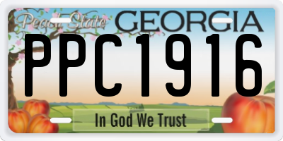 GA license plate PPC1916