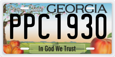GA license plate PPC1930