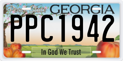 GA license plate PPC1942