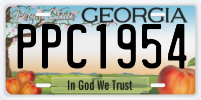 GA license plate PPC1954