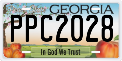 GA license plate PPC2028