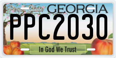 GA license plate PPC2030