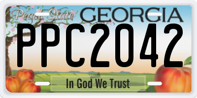 GA license plate PPC2042