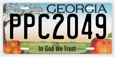 GA license plate PPC2049