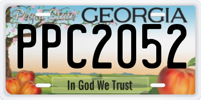 GA license plate PPC2052
