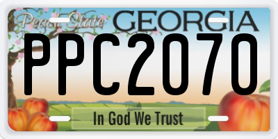 GA license plate PPC2070