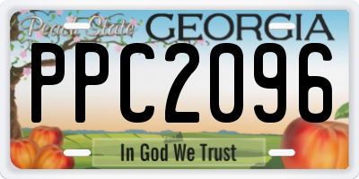 GA license plate PPC2096