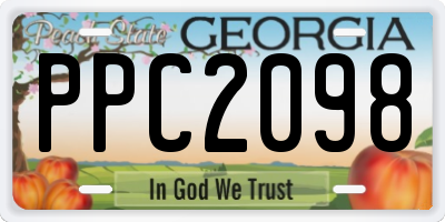 GA license plate PPC2098