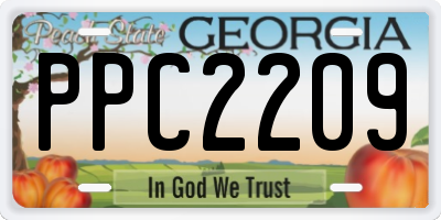 GA license plate PPC2209