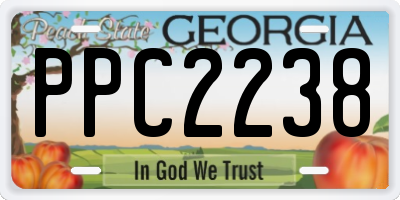 GA license plate PPC2238