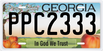 GA license plate PPC2333