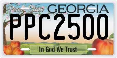 GA license plate PPC2500