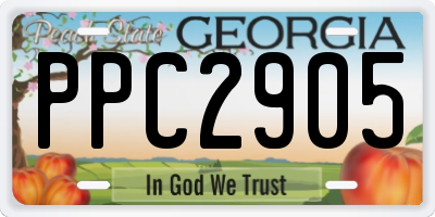 GA license plate PPC2905