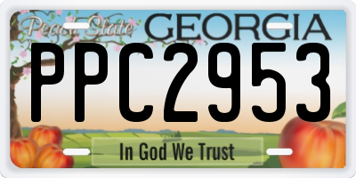 GA license plate PPC2953