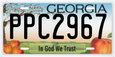 GA license plate PPC2967
