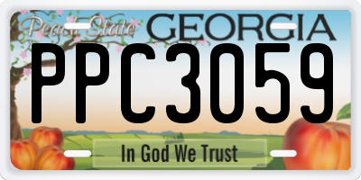 GA license plate PPC3059