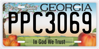 GA license plate PPC3069