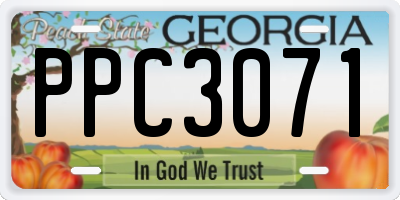GA license plate PPC3071