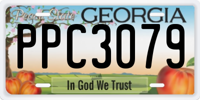 GA license plate PPC3079