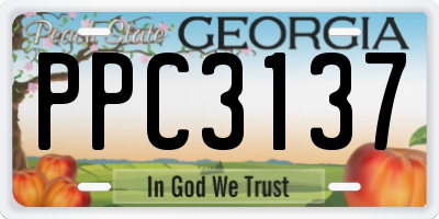 GA license plate PPC3137