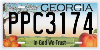 GA license plate PPC3174