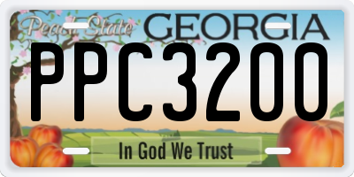 GA license plate PPC3200