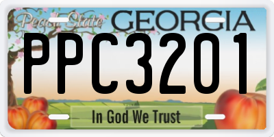 GA license plate PPC3201