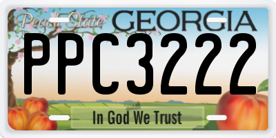 GA license plate PPC3222