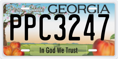 GA license plate PPC3247