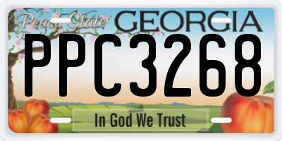 GA license plate PPC3268