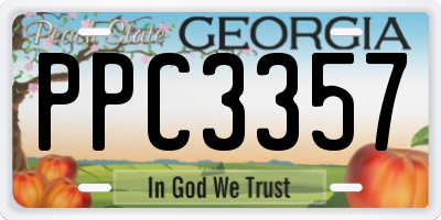 GA license plate PPC3357