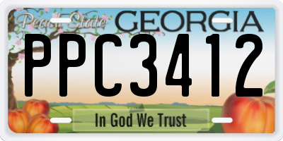 GA license plate PPC3412