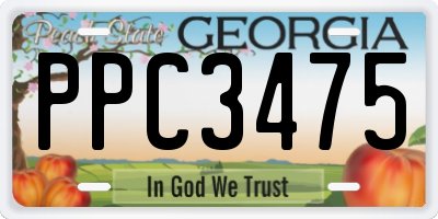 GA license plate PPC3475