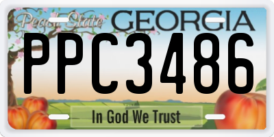 GA license plate PPC3486
