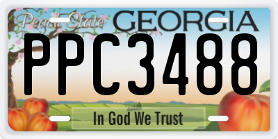 GA license plate PPC3488