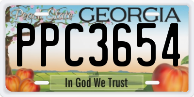 GA license plate PPC3654